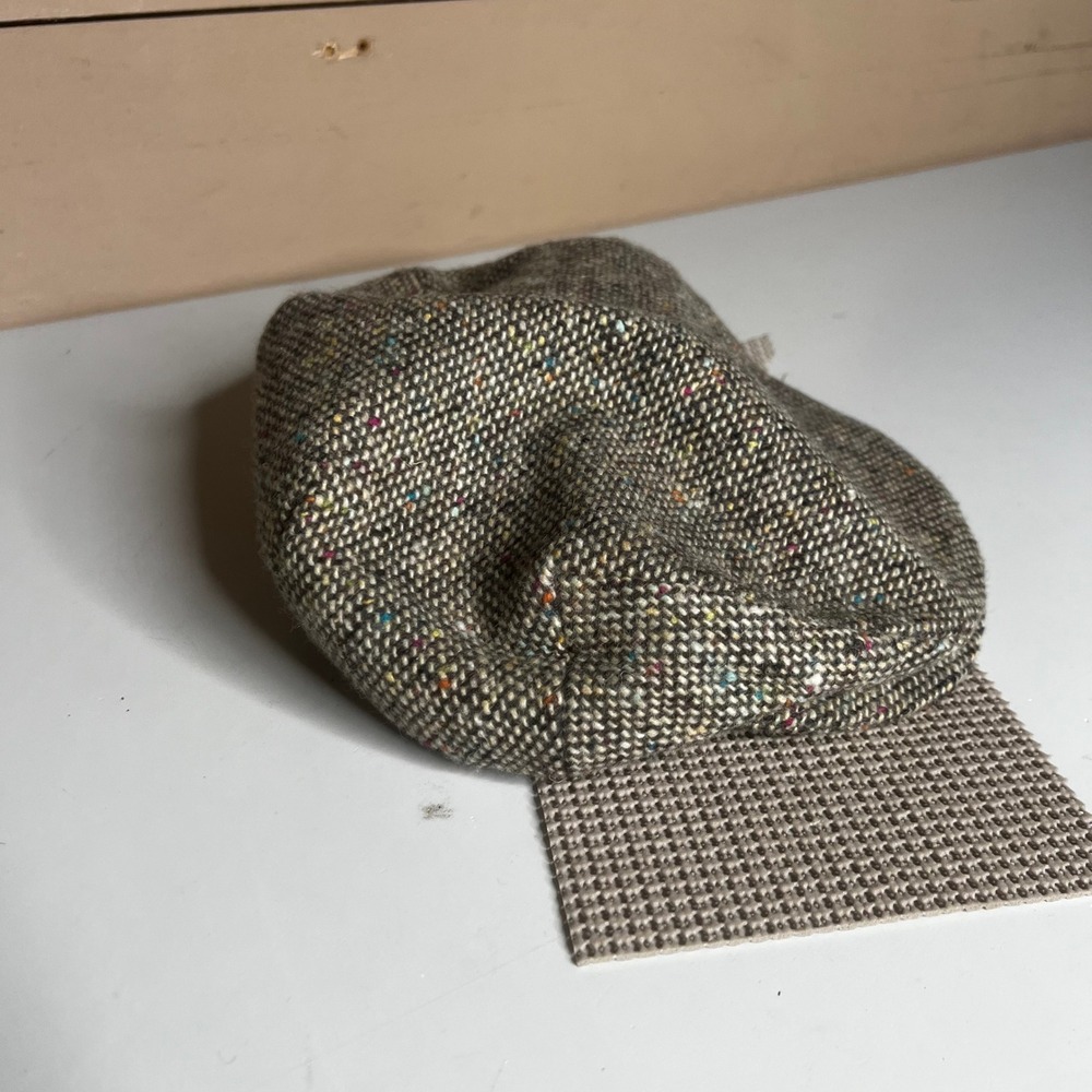 Hanna Hats of Donegal Grey Multi Color Fleck Donegal Tweed Wool Flat Cap Large